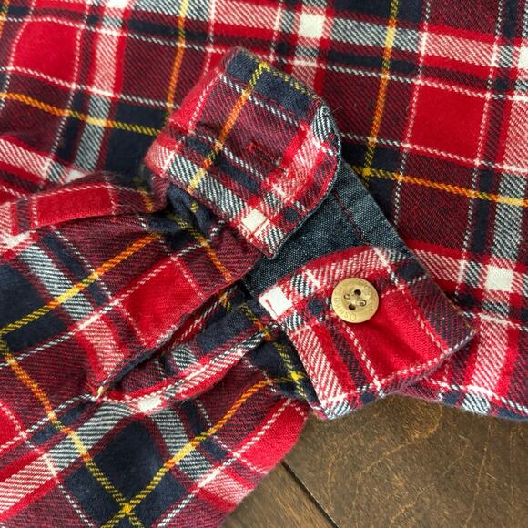Oshkosh boys 4t Red Flannel Button Down Collared Shirt - Picture 2 of 6